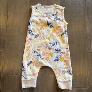 SHEIN White Floral Print Sleeveless One-Piece